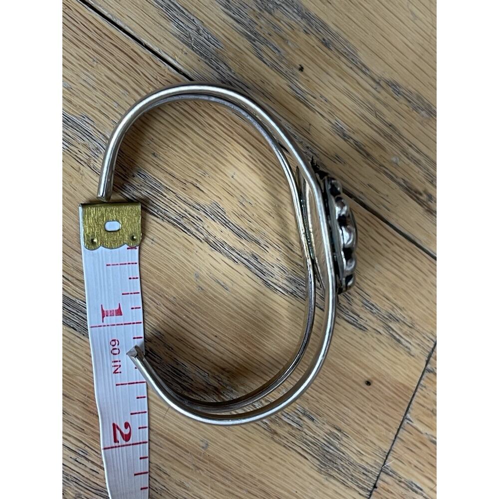 Vintage Navajo Sterling Silver Abalone Feather Cuff Bracelet HUGE Statement 37g - Picture 11 of 15